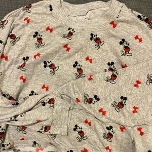 American Eagle Outfitters Gray Mickey Mouse Pajama Set XXL